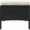 2místná zahradní pohovka se stolkem a otomany polyratan [44452] (Barva Černá)
