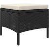 2místná zahradní pohovka se stolkem a otomany polyratan [44452] (Barva Černá)