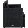 2místná zahradní pohovka s poduškami polyratan [45784] (Barva Černá)