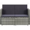 2místná zahradní pohovka s poduškami polyratan [45784] (Barva Černá)