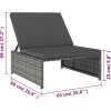 Zahradní lehátka 2 ks se stolkem polyratan [43068] (Barva Hnědá a bílá)