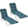 Skládací zahradní lehátka 2 ks ocel a látka [44302] (Barva Šedá)
