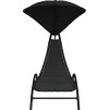 Lehátko se stříškou 167 x 80 x 195 cm tkanina a ocel [362706] (Barva Černá)