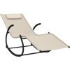 Houpací lehátka 2 ks ocel a textilen [318130] (Barva Krémová)