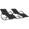 Houpací lehátka 2 ks ocel a textilen [318132] (Barva Černá)