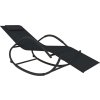 Houpací lehátka 2 ks ocel a textilen [318132] (Barva Černá)