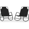 Houpací lehátka 2 ks ocel a textilen [318140] (Barva Černá)