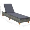 Zahradní lehátko s poduškou polyratan [310475] (Barva Šedá)