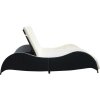 Dvojité zahradní lehátko s poduškou polyratan [41977] (Barva Černá)