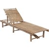 Zahradní lehátko s poduškou bambus [3061635] (Barva Béžová)