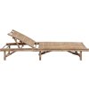 Zahradní lehátko s poduškou bambus [3061635] (Barva Béžová)
