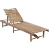 Zahradní lehátko s poduškou bambus [3061635] (Barva Béžová)