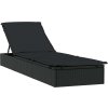 Zahradní lehátko 1 ks se stolkem polyratan [319634] (Barva Černá)