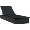 Zahradní lehátko 1 ks s poduškou 201x55x62 cm polyratan [319632] (Barva Černá)