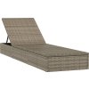 Zahradní lehátko 1 ks s poduškou 201x55x62 cm polyratan [319632] (Barva Černá)