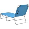 Skládací opalovací lehátko práškovaná ocel [310329] (Barva tyrkysově modrá)