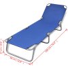 Skládací opalovací lehátko práškovaná ocel [310329] (Barva tyrkysově modrá)
