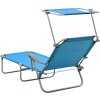 Zahradní lehátko se stříškou ocel [310336] (Barva Modrá)