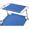Zahradní lehátko se stříškou ocel [310336] (Barva Modrá)