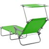 Zahradní lehátko se stříškou ocel [310336] (Barva Modrá)