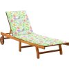 Zahradní lehátko s poduškou masivní akáciové dřevo [3061347] (Barva Béžová)
