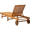 Zahradní lehátko s poduškou masivní akáciové dřevo [3061347] (Barva Béžová)