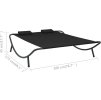 Zahradní lehátko textil [313529] (Barva Černá)
