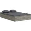 Rozkládací opalovací lehátko s poduškami polyratan [317240] (Barva Tmavě šedá)