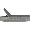 Zahradní postel s poduškou polyratan [48127] (Barva Šedá)