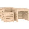 4dílná sada zahradních boxů masivní borové dřevo [3154666] (Barva Přírodní)