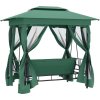 Zahradní rozkládací houpačka s altánem [43239] (Barva Krémová bílá)