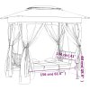 Zahradní rozkládací houpačka s altánem [43239] (Barva Krémová bílá)