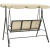 Zahradní houpačka 170 cm textilen a ocel [41421] (Barva Černá)