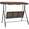 Zahradní houpačka 170 cm textilen a ocel [41421] (Barva Černá)