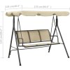 Zahradní houpačka 170 cm textilen a ocel [41421] (Barva Černá)