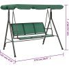 Zahradní houpačka 170 cm textilen a ocel [41421] (Barva Černá)