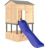 Dětské hřiště na zahradu masivní jedlové dřevo [3145013] (Barva Modrá)