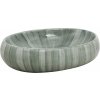 Umyvadlo na desku oválné 59 x 40 x 15 cm keramika [155093] (Barva Šedá a modrá)