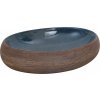 Umyvadlo na desku oválné 59 x 40 x 15 cm keramika [155093] (Barva Šedá a modrá)