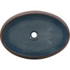 Umyvadlo na desku oválné 59 x 40 x 15 cm keramika [155093] (Barva Šedá a modrá)