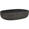 Umyvadlo na desku pískové a oválné 59x40x14 cm keramika [155091] (Barva Šedá a černá)