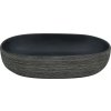 Umyvadlo na desku pískové a oválné 59x40x14 cm keramika [155091] (Barva Šedá a černá)