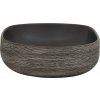 Umyvadlo na desku pískové a oválné 59x40x14 cm keramika [155091] (Barva Šedá a černá)