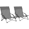Skládací plážová křesla 2 ks textil [312489] (Barva Černá)