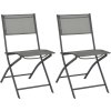 Skládací venkovní židle 2 ks ocel a textilen [44710] (Barva Šedá)