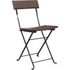 Skládací bistro židle 8 ks polyratan a ocel [3152117] (Barva Hnědá)