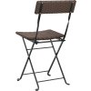 Skládací bistro židle 8 ks polyratan a ocel [3152117] (Barva Hnědá)