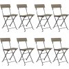 Skládací bistro židle 8 ks polyratan a ocel [3152117] (Barva Hnědá)