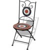 Skládací bistro židle 2 ks keramické a bílé [41535] (Barva Hnědá a bílá)