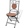 Skládací bistro židle 2 ks keramické a bílé [41535] (Barva Hnědá a bílá)